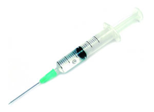 Syringe with fluid