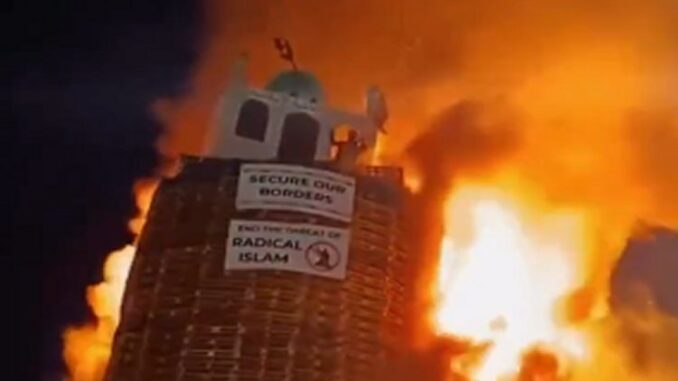 Man remanded on charge connected to Moygashel bonfire in Tyrone that had mosque on top of it